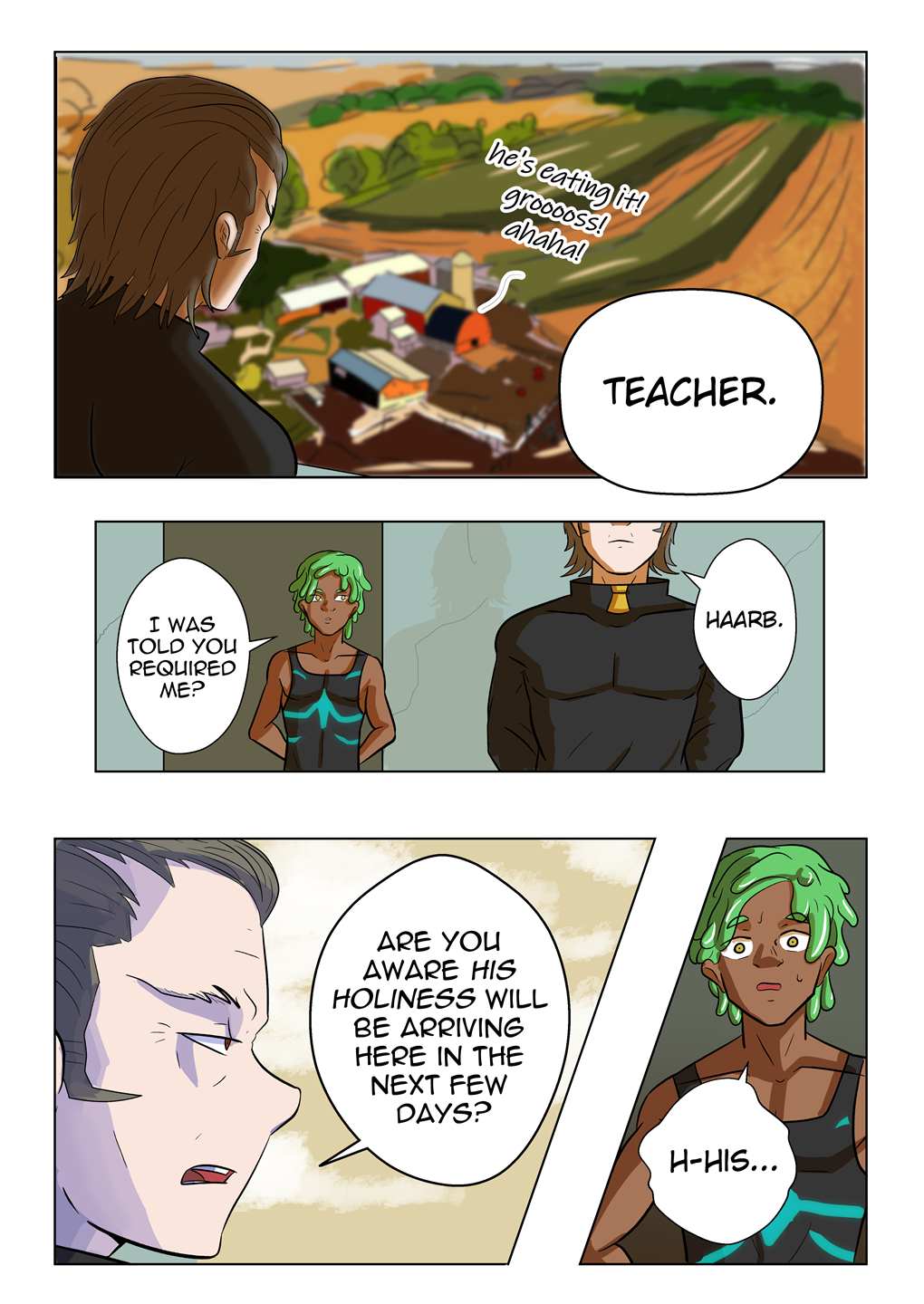 Meanwhile, the star student speaks with the teacher...
